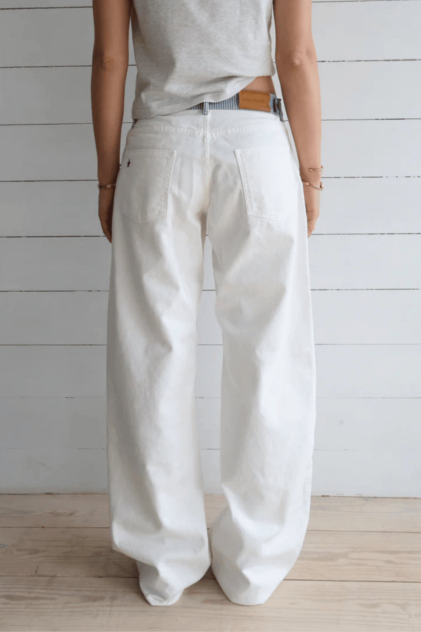 Jean Femme Coupe Relax Taille Mi-Haute | Rayé
