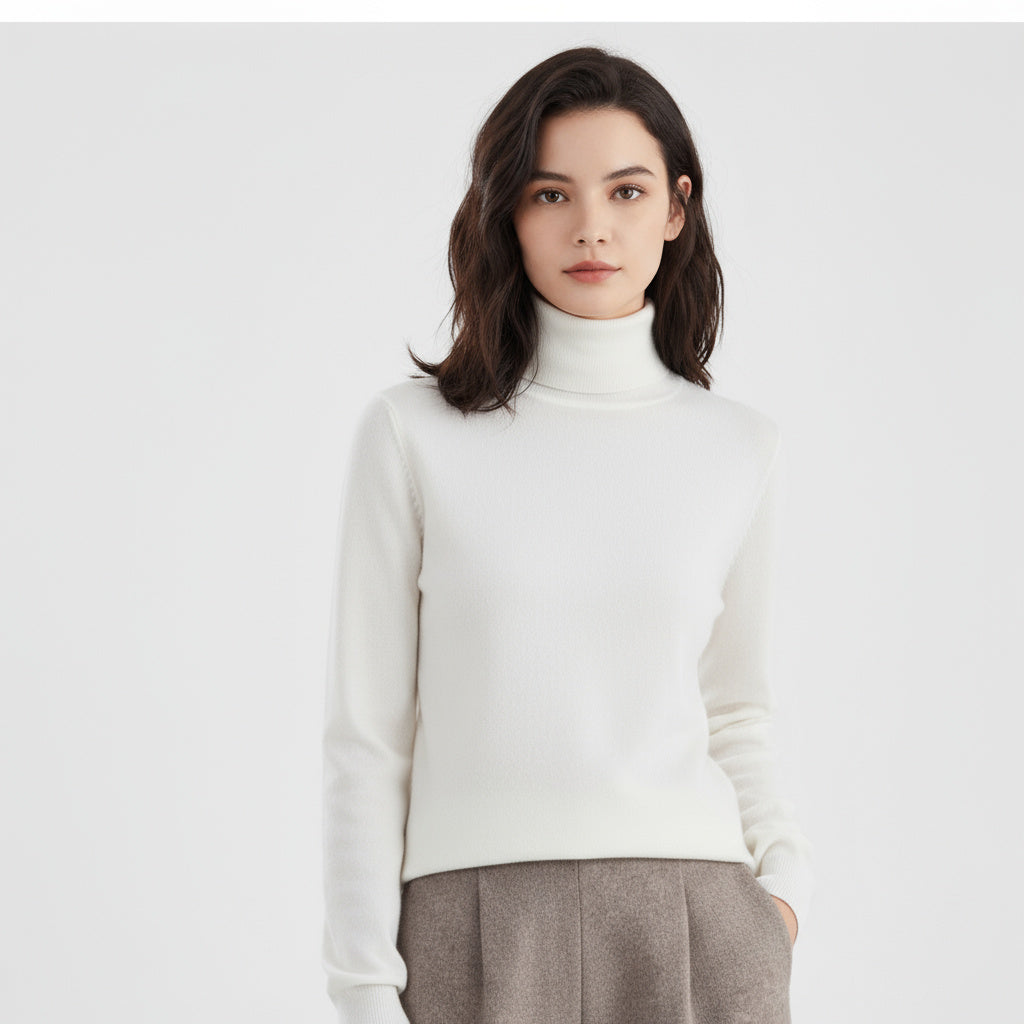 Pull Col Roulé Femme Maille