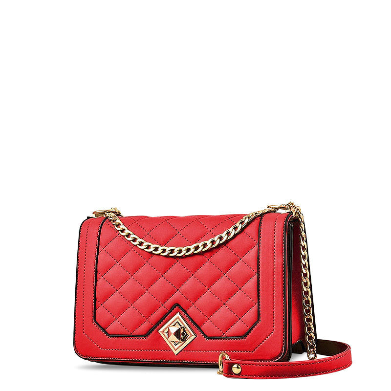 Sac bandoulière motif diamant femme