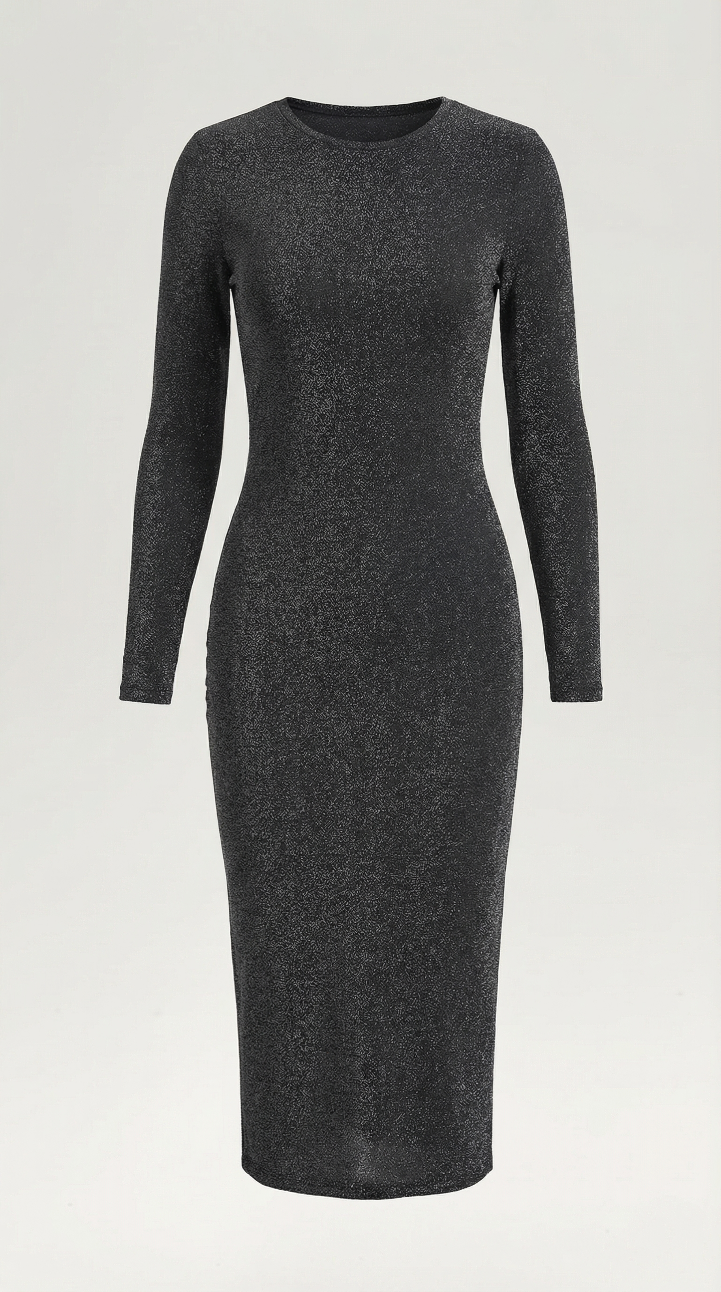 Robe midi moulante femme noire pailletée