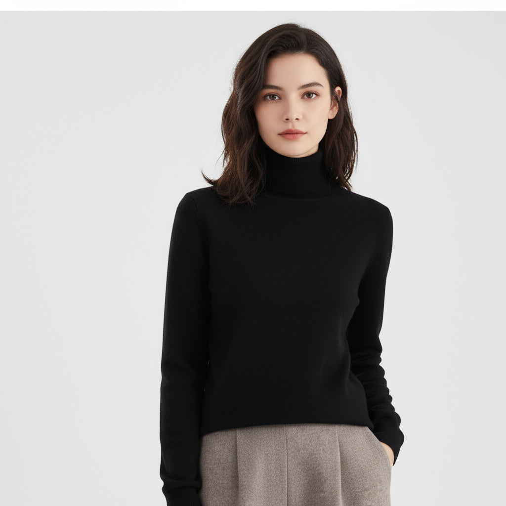 Pull Col Roulé Femme Maille
