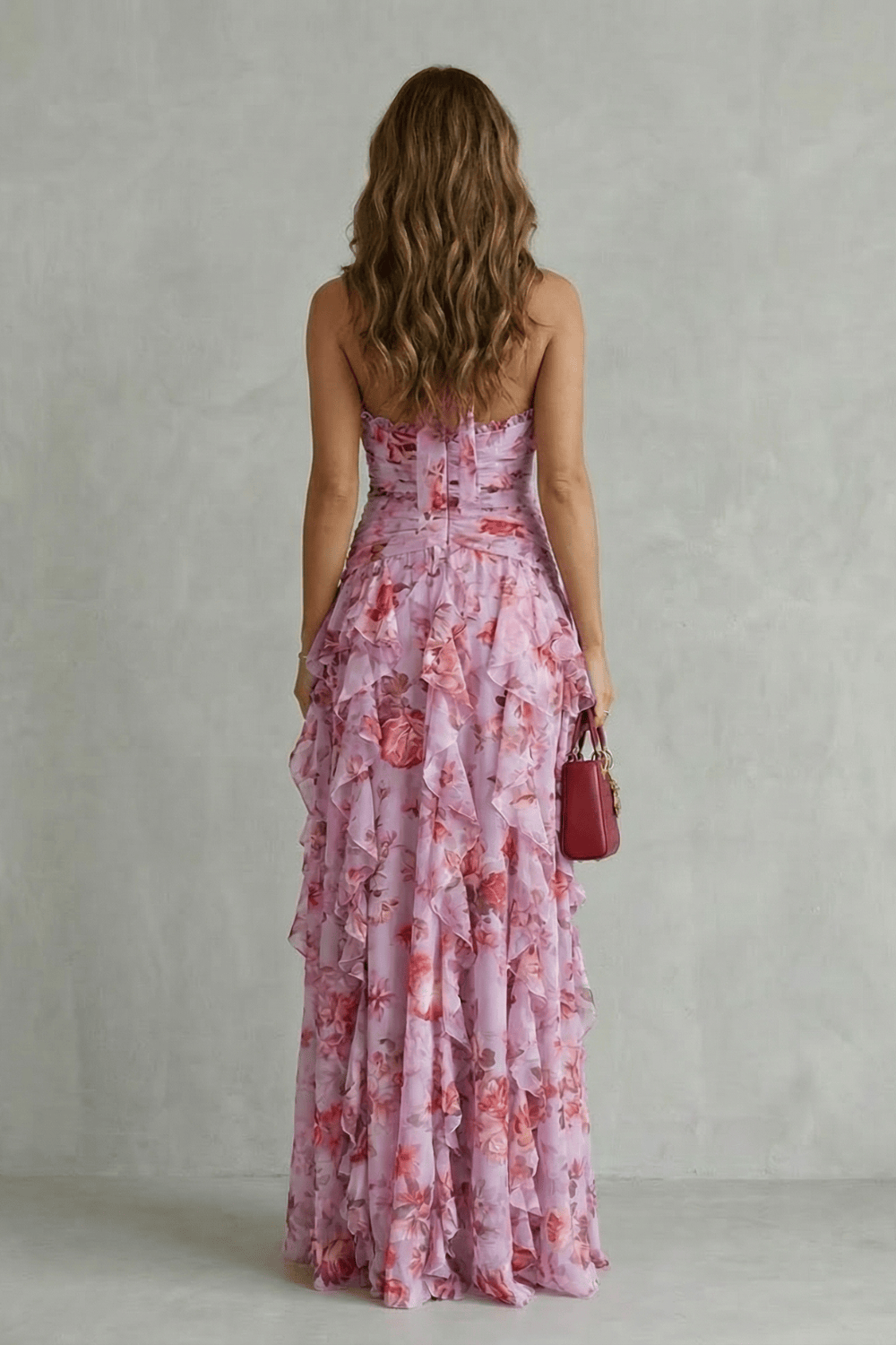 Robe Longue Femme à Col Halter | Drapé Froncé