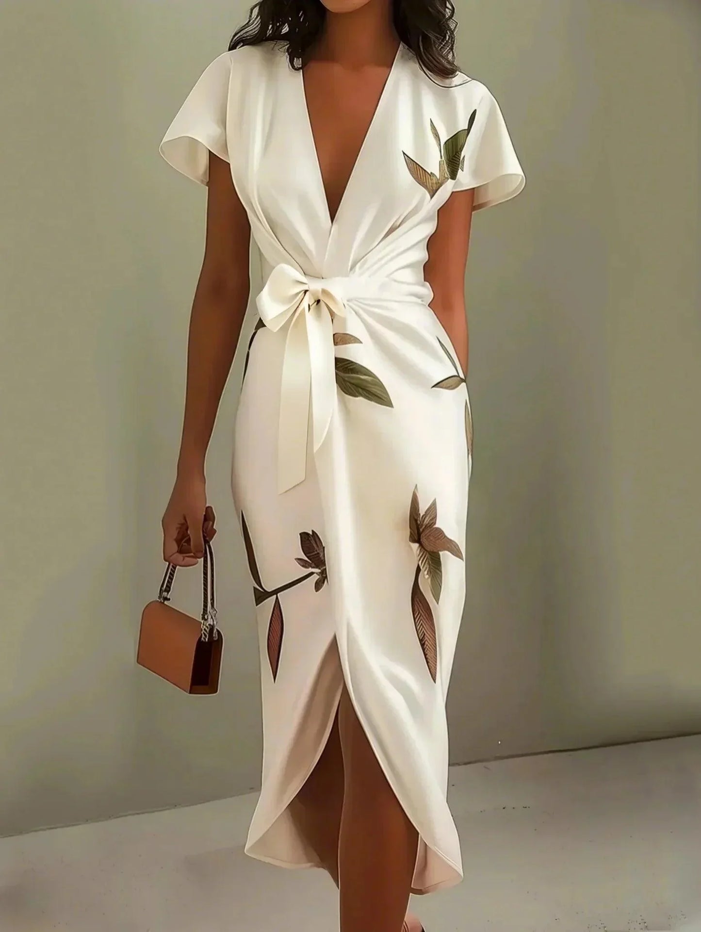 Robe longue florale élégante femme