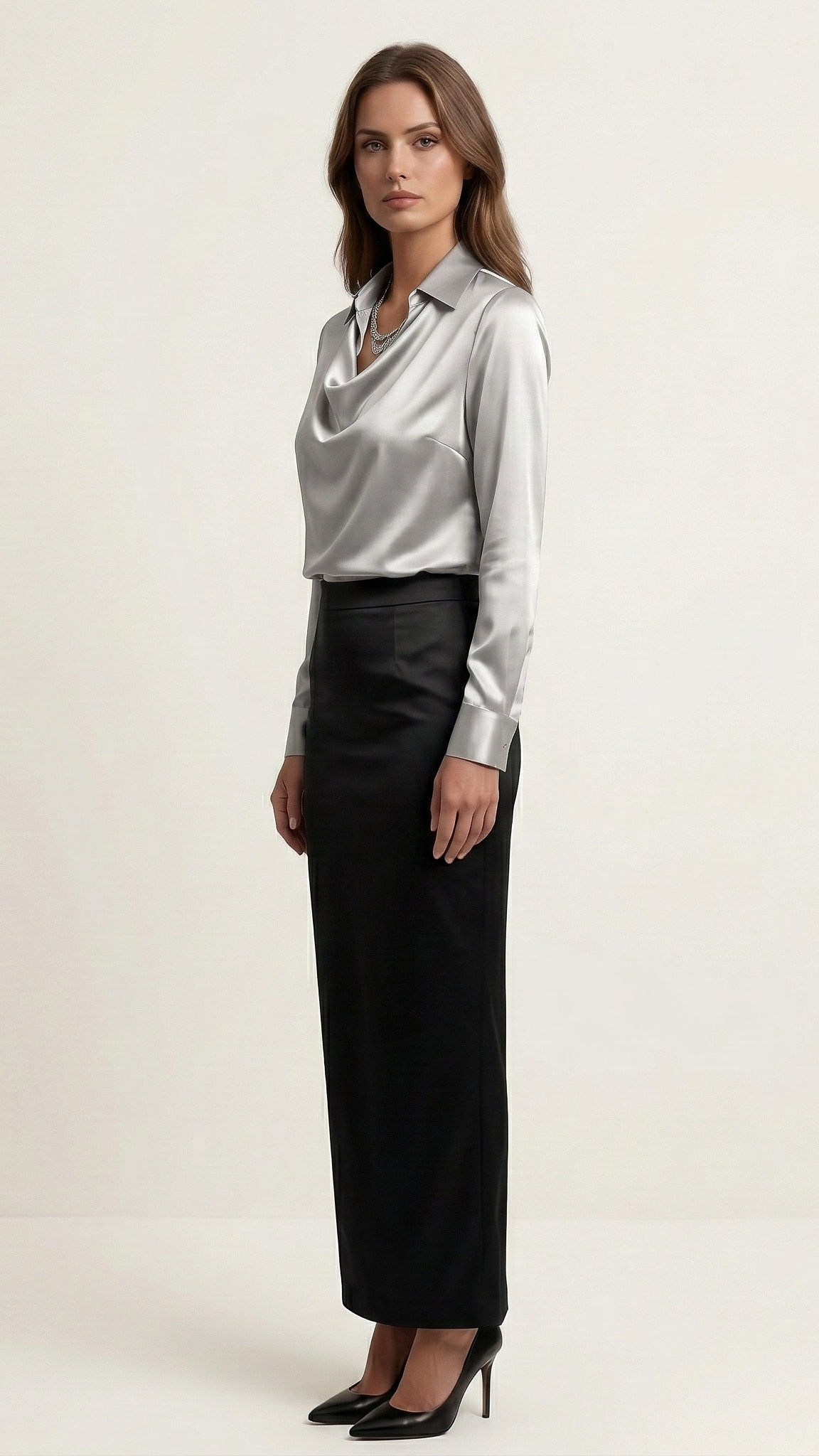 Blouse femme col plissé fluide