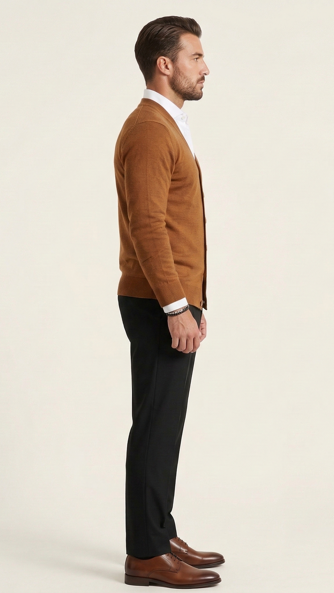 Gilet homme col V boutonné