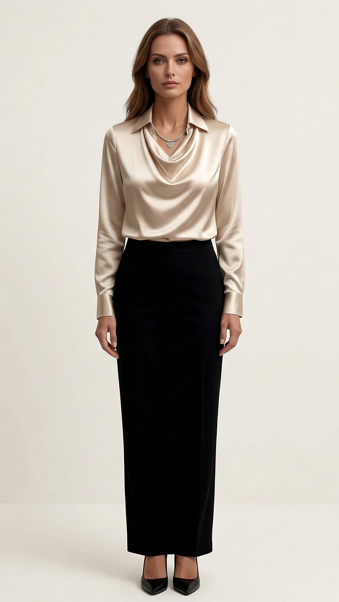 Blouse femme col plissé fluide