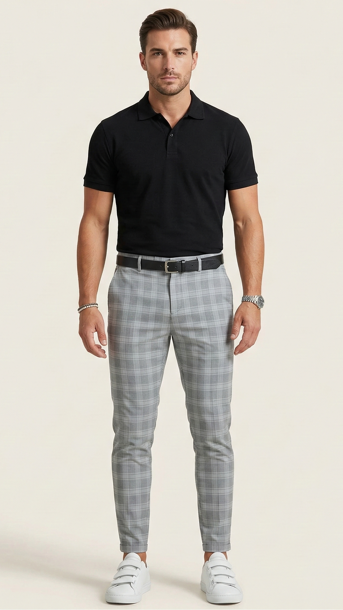 Pantalon chino homme à carreaux