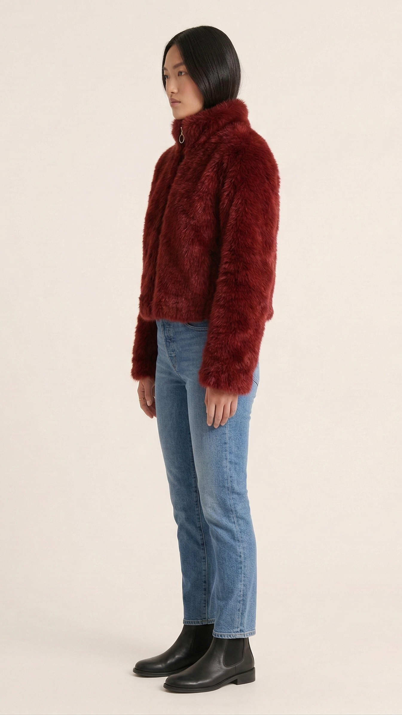 Veste zippée femme col montant