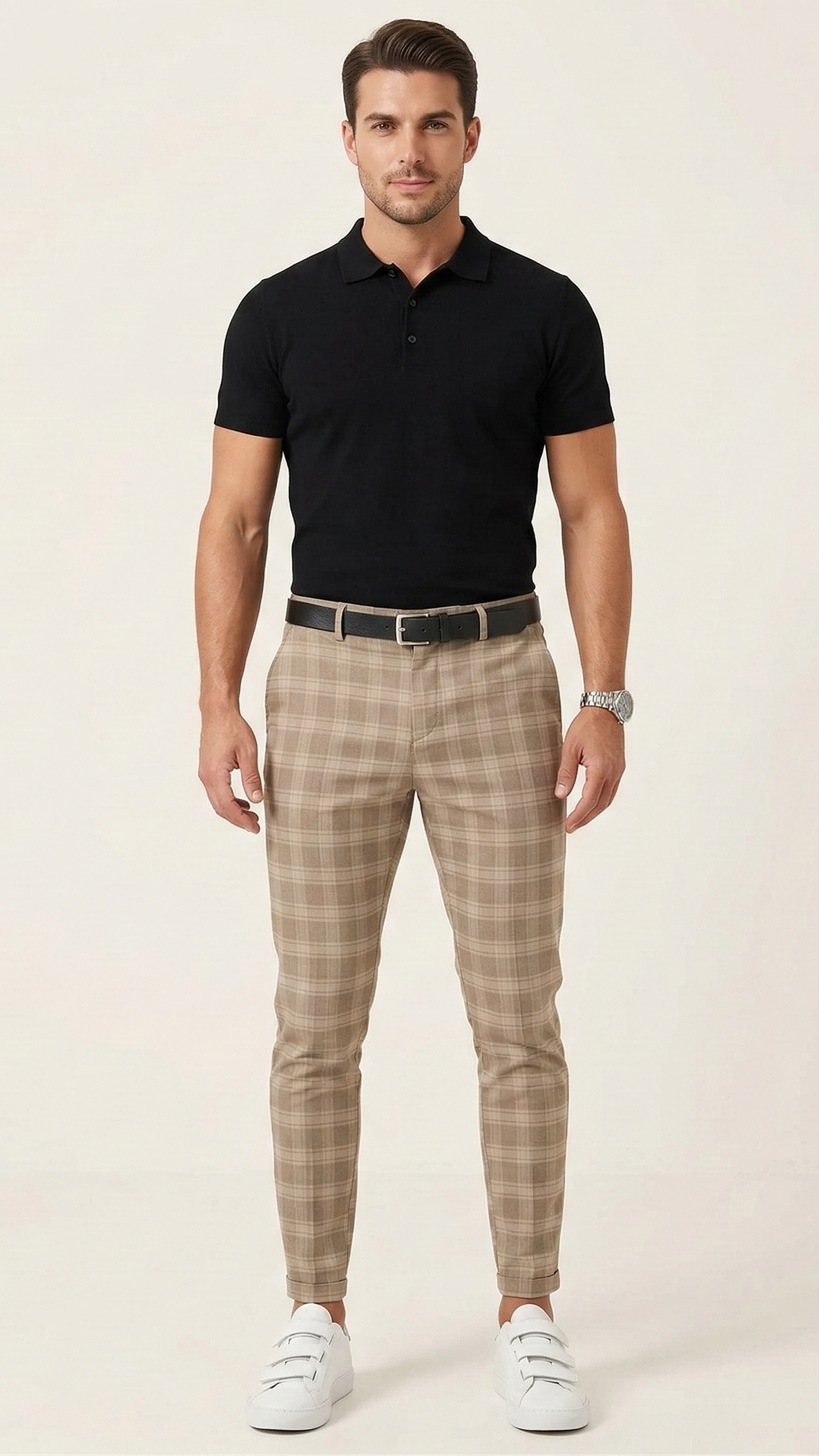Pantalon chino homme à carreaux