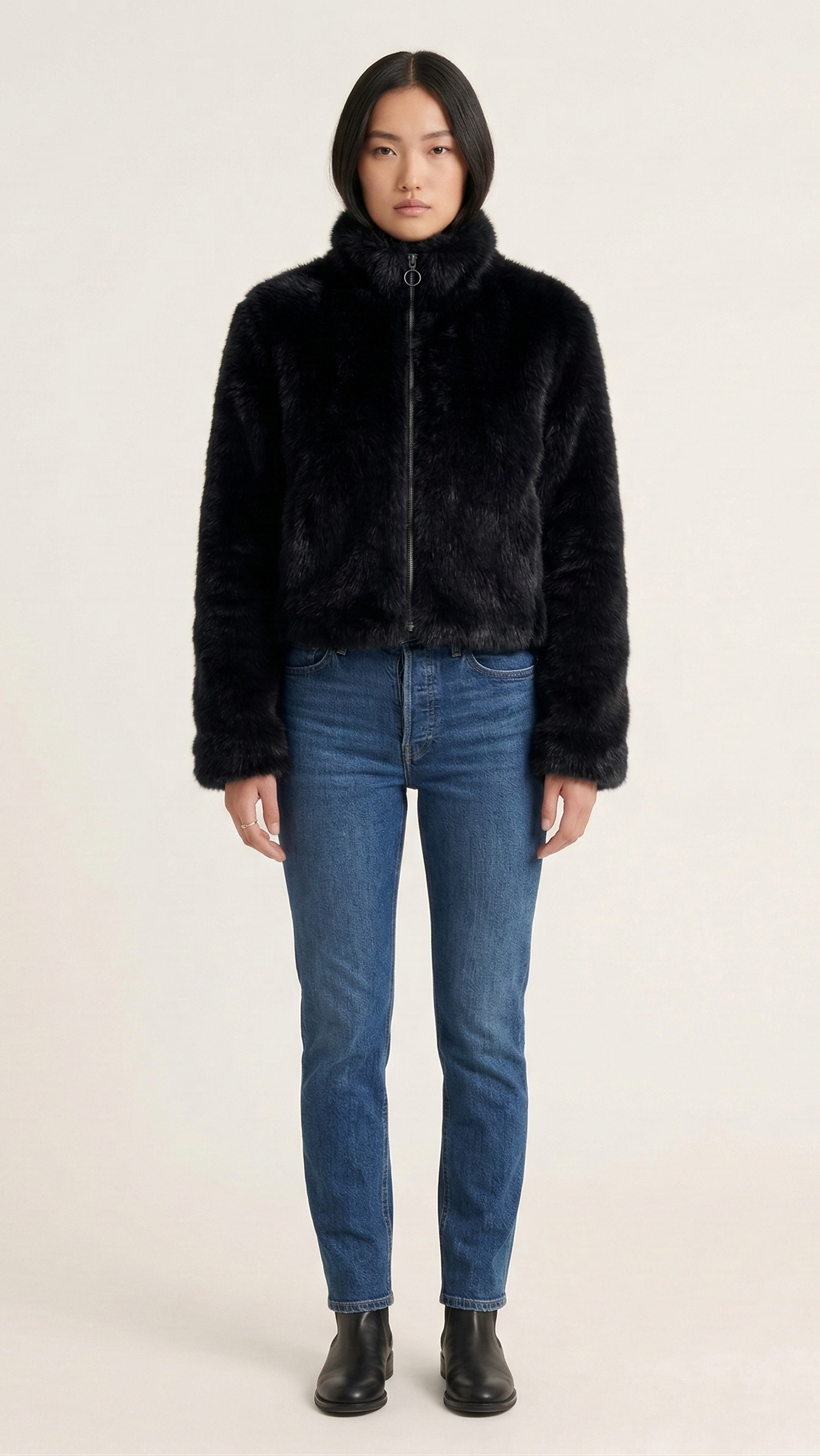 Veste zippée femme col montant