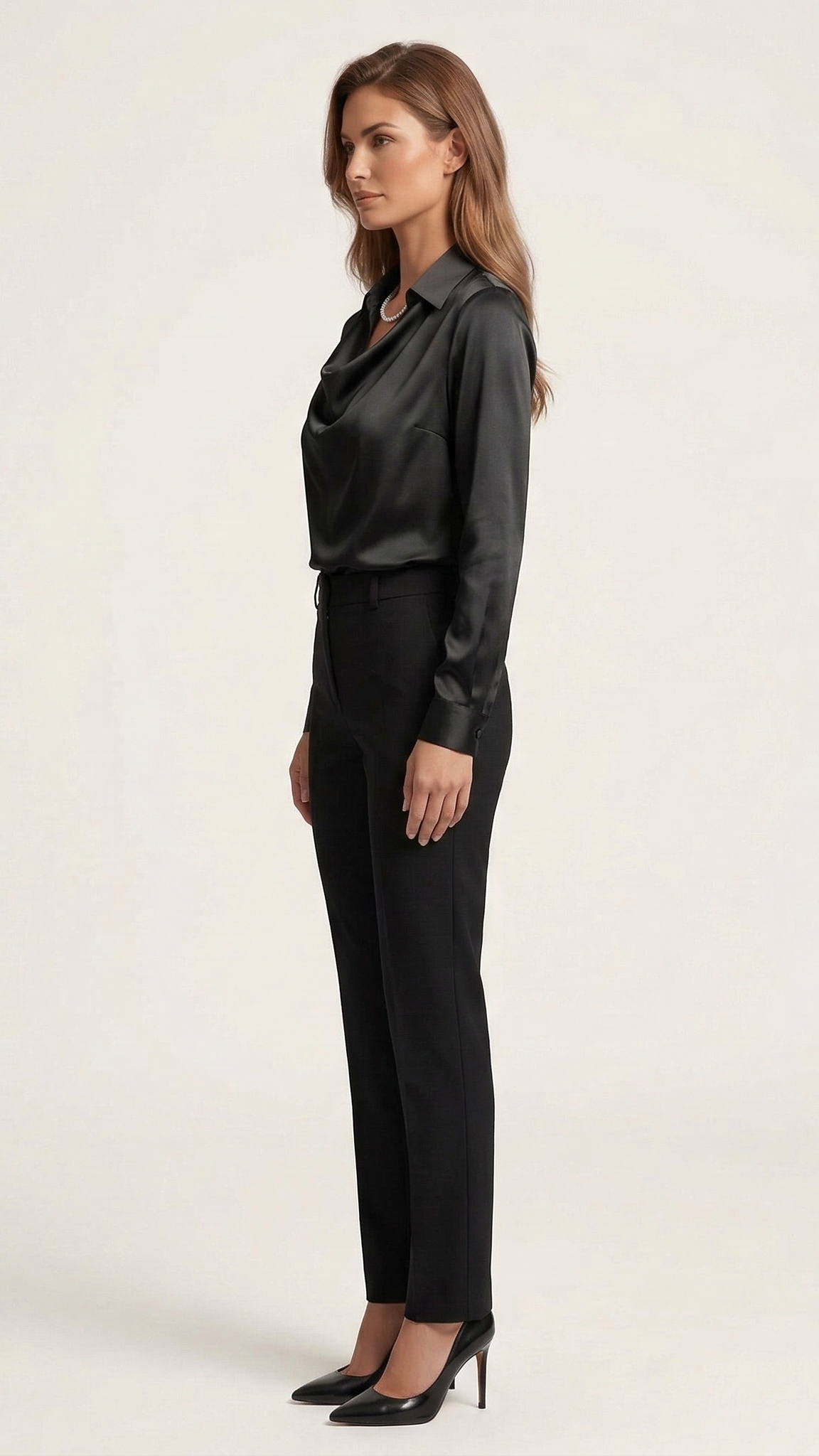 Blouse femme col plissé fluide