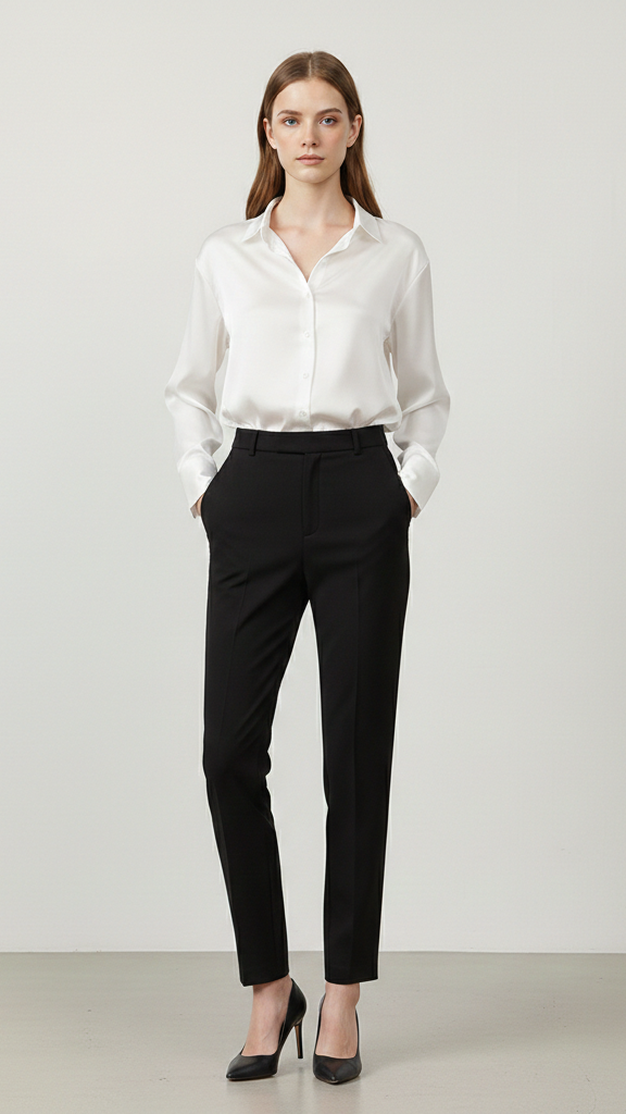 Chemise femme en soie manches longues