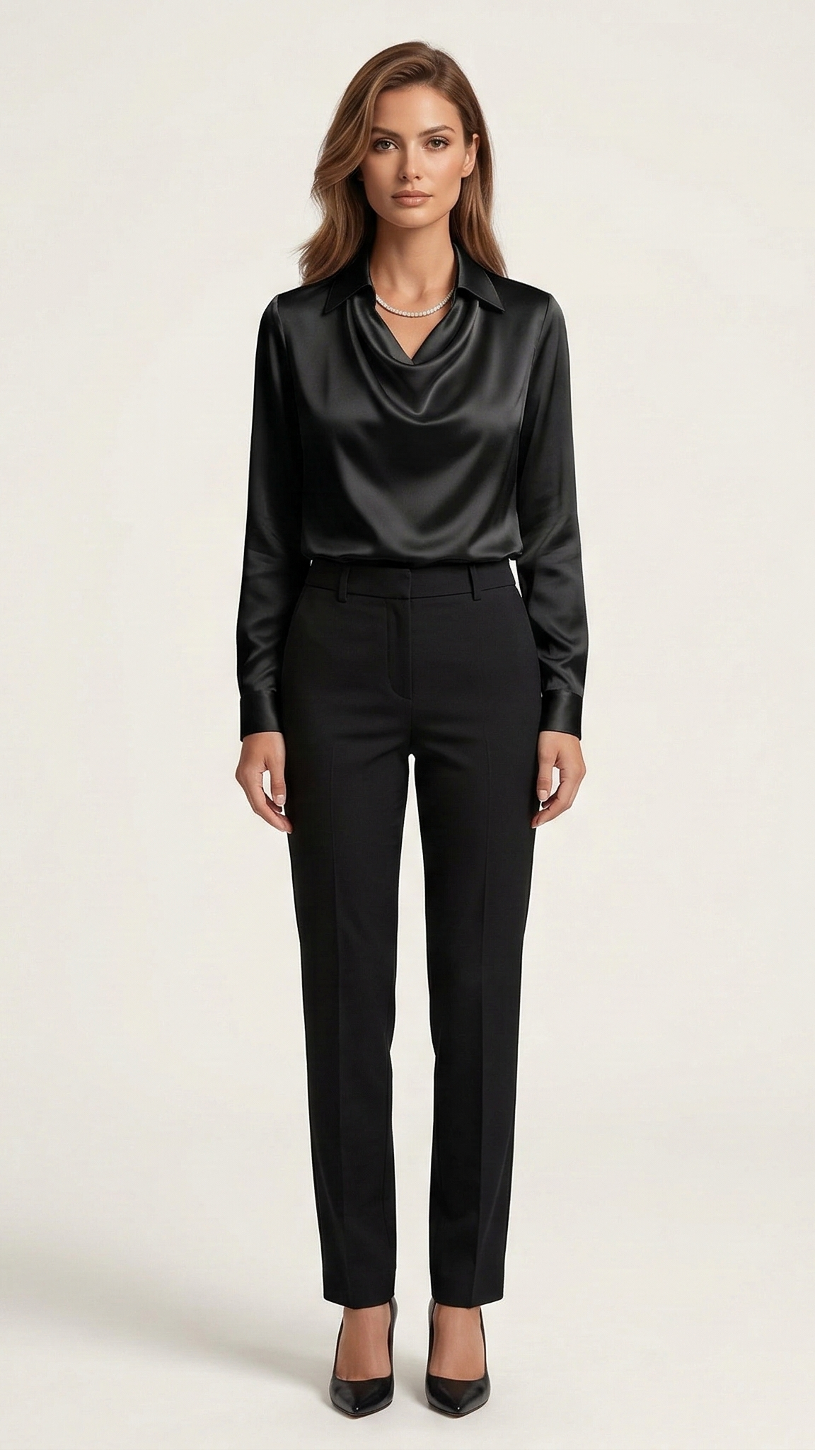 Blouse femme col plissé fluide