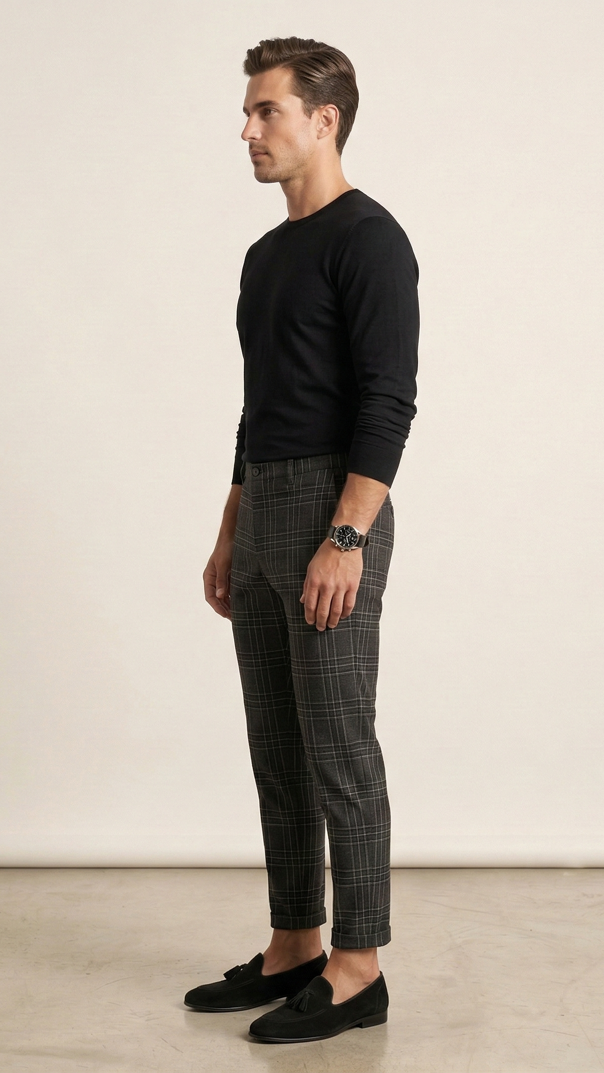 Pantalon chino homme à carreaux