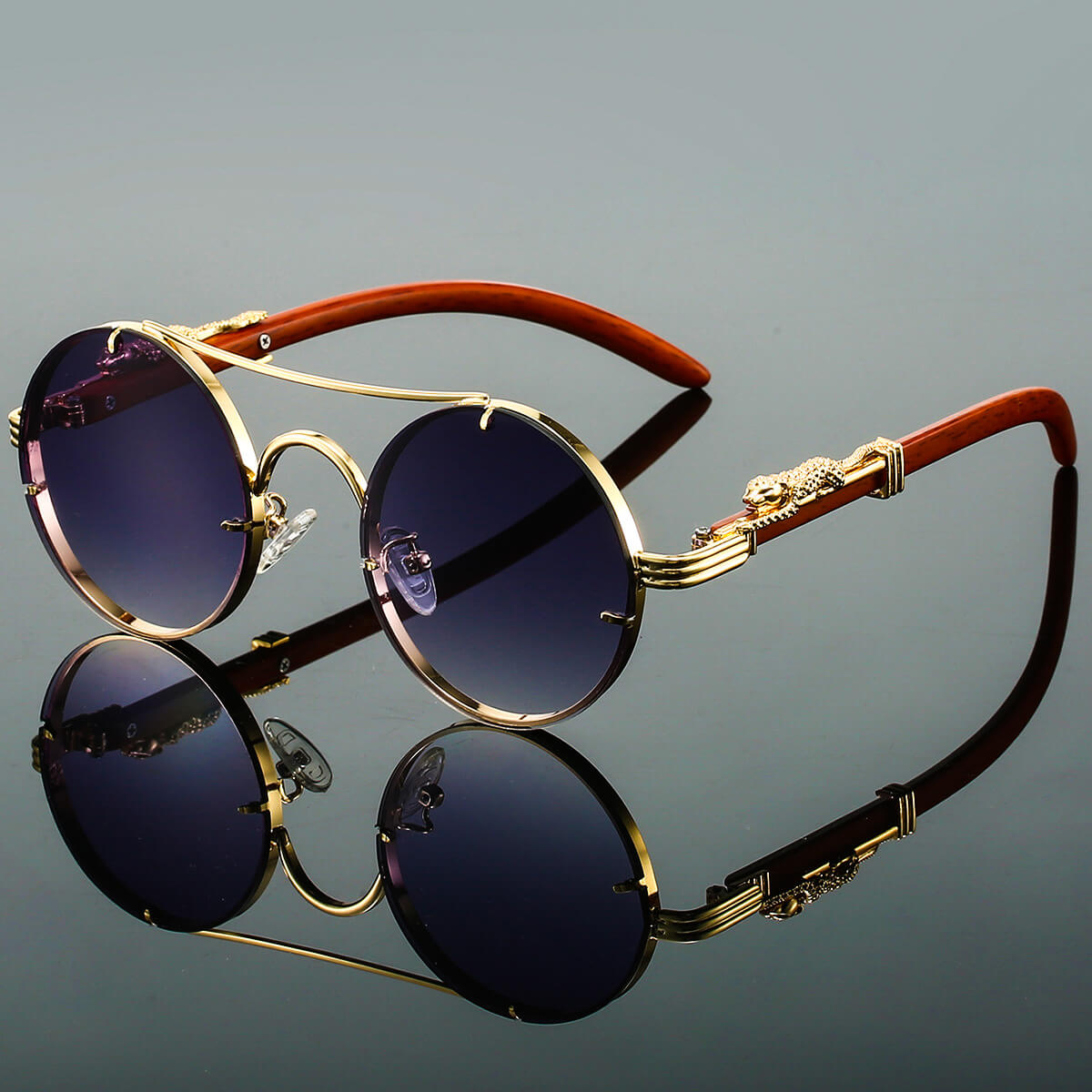 Lunettes de soleil ovales unisexe métal