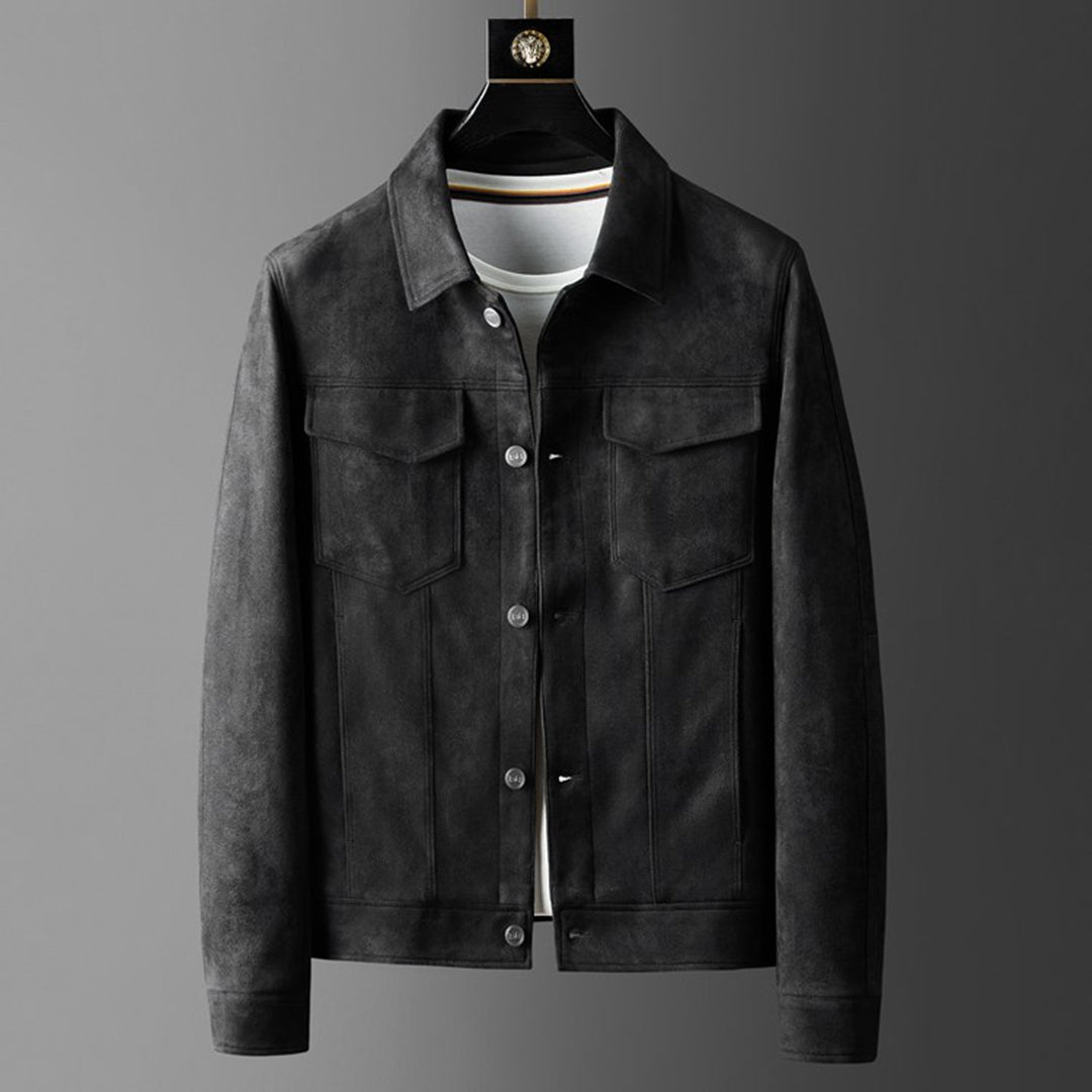 Veste homme boutonnée style suède