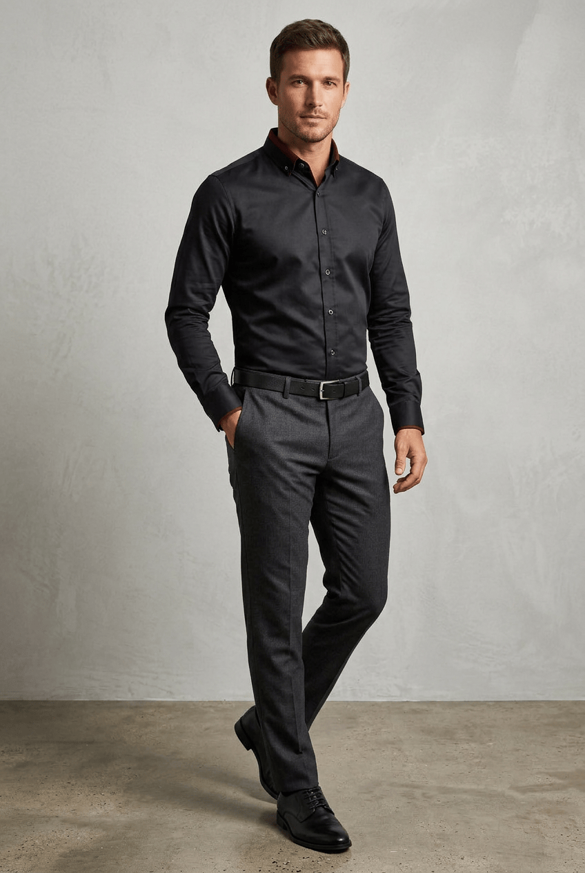 Chemise Homme Habillée à Col Contrasté | Coupe Slim