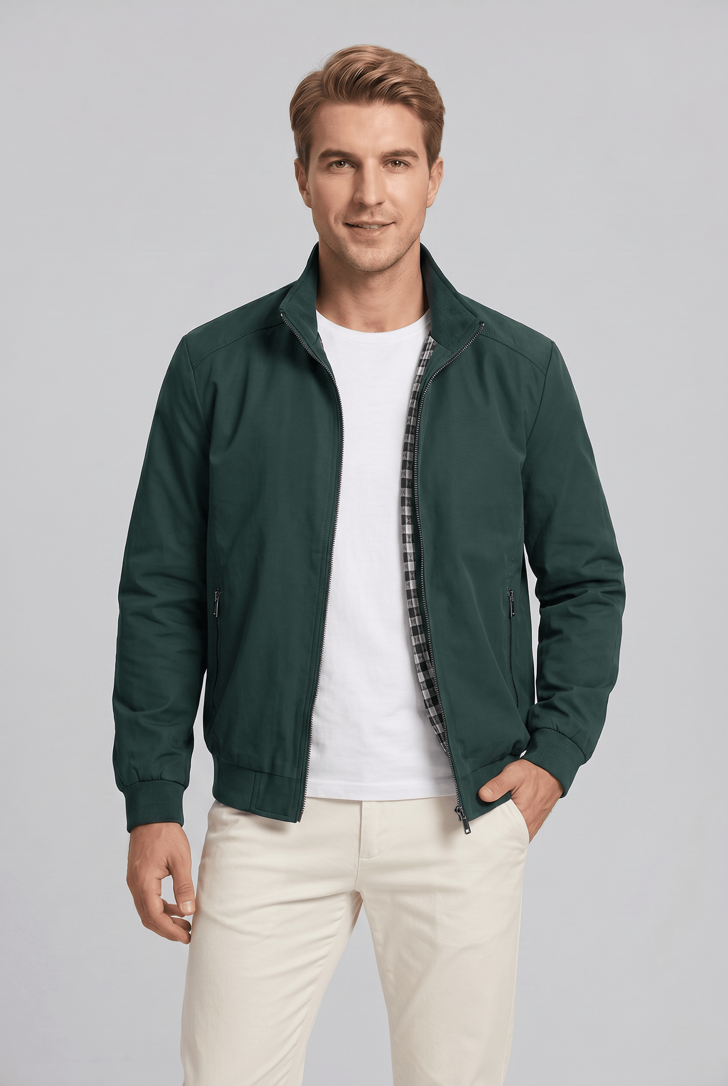 Veste Homme Zippée à Col Montant | Poignets Côtelés