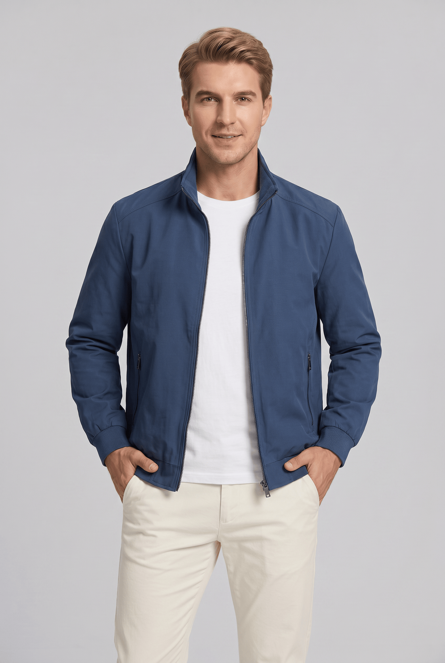 Veste Homme Zippée à Col Montant | Poignets Côtelés