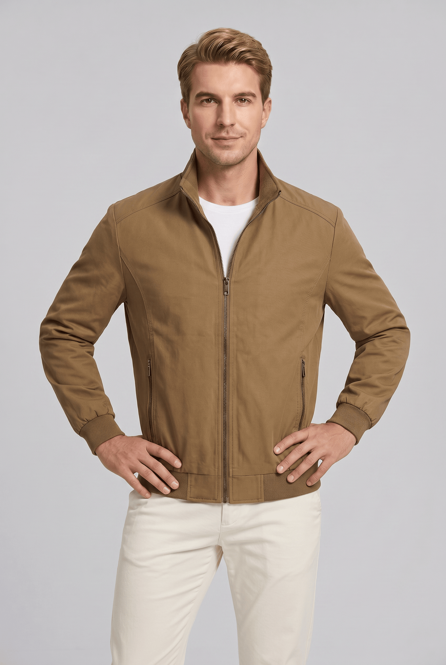 Veste Homme Zippée à Col Montant | Poignets Côtelés