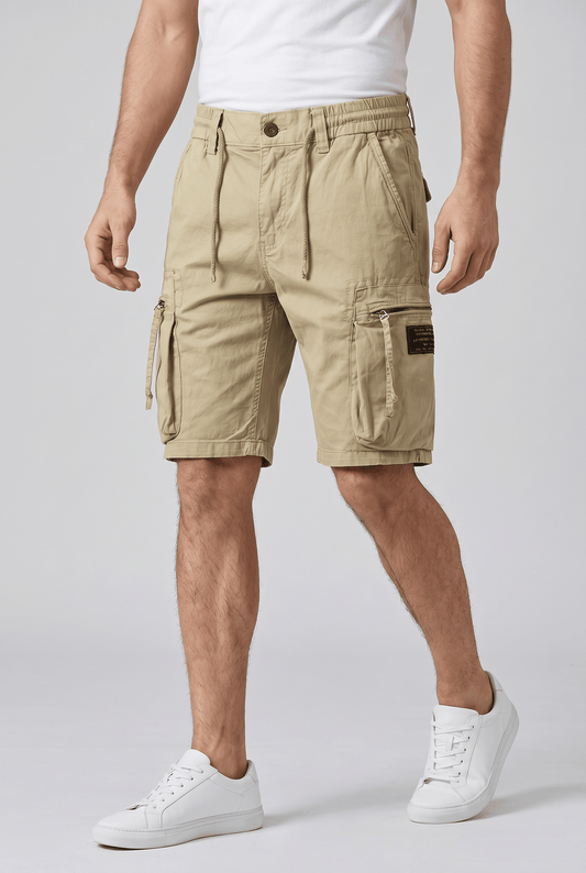 Short Cargo Tactique Homme | Taille à Cordon & Multi-Poches