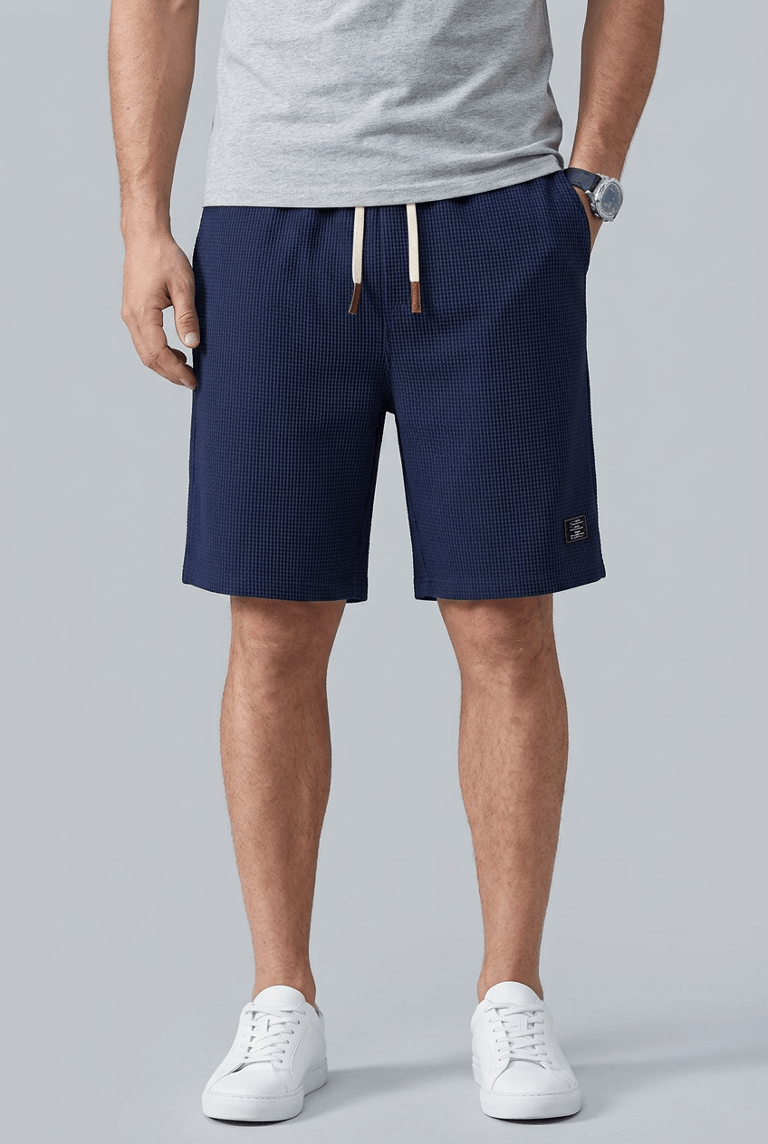 Short Homme Texturé Gaufré | Taille Élastique à Cordon