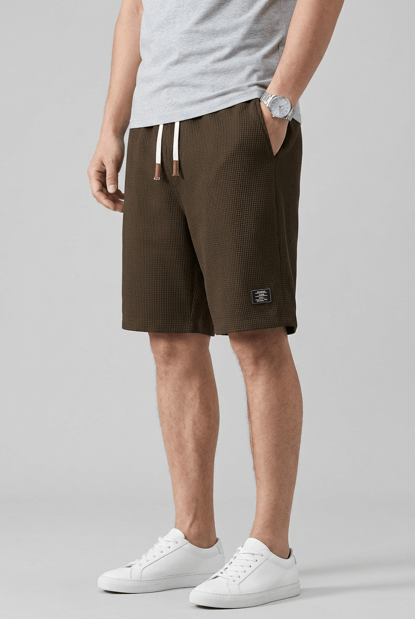 Short Homme Texturé Gaufré | Taille Élastique à Cordon