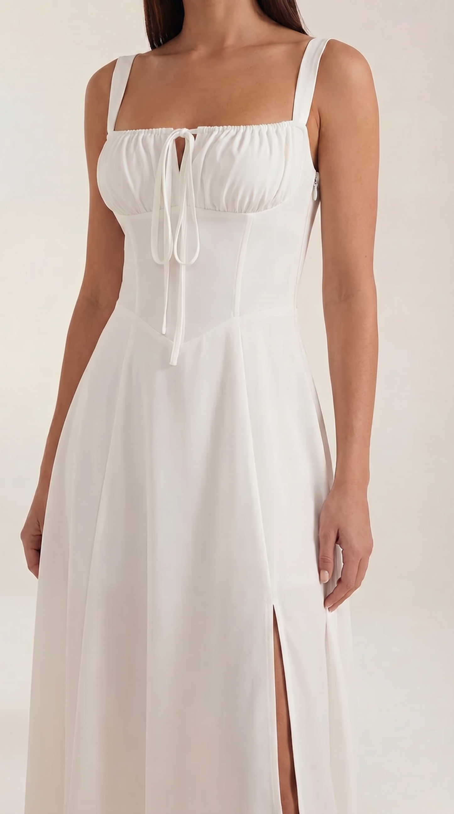 Robe midi lacets élégante femme