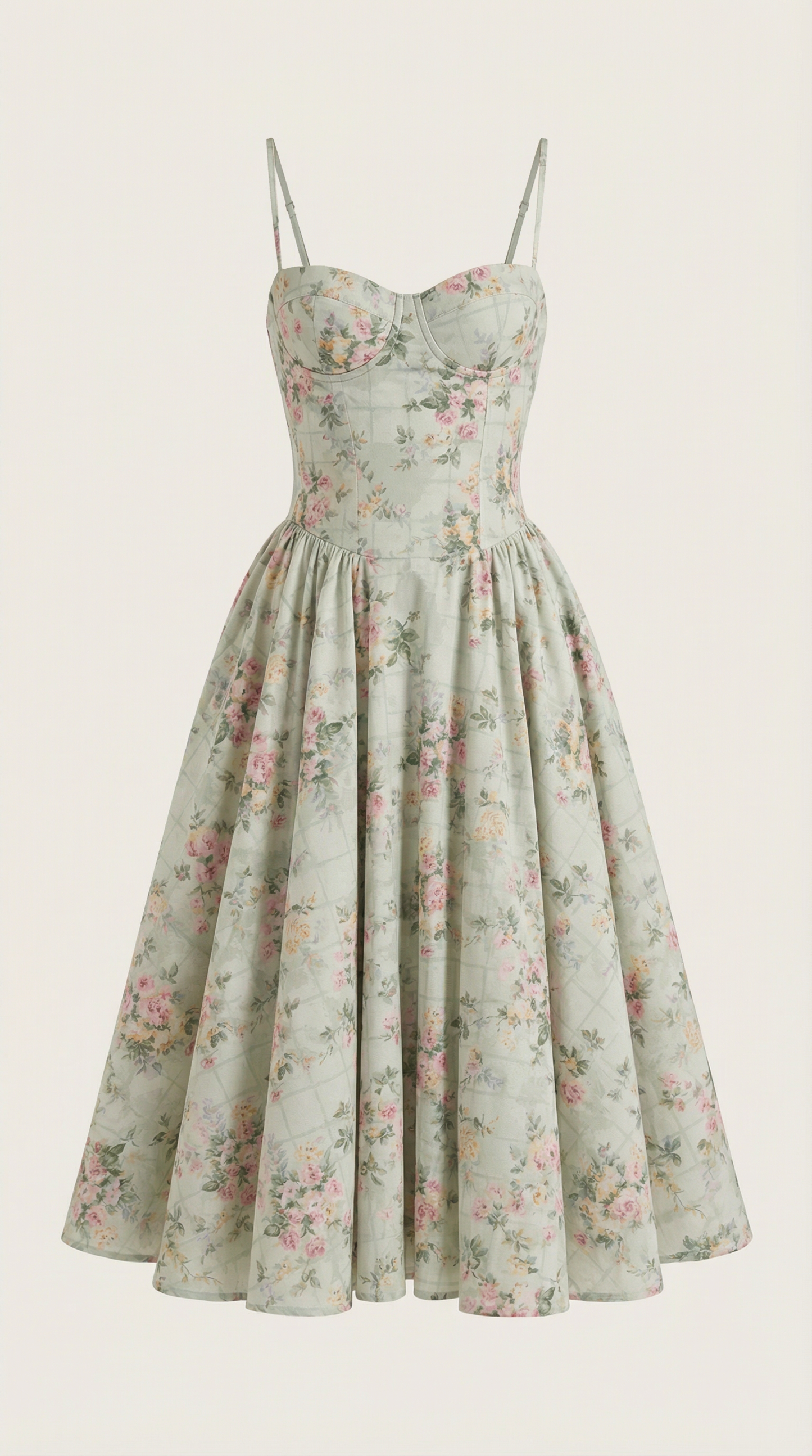 Robe midi corset femme imprimé fleuri